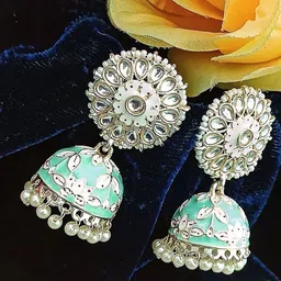 Anouk Gold Plated Artificial Beaded Dome Shaped Jhumkas-16
