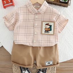 INCLUD Boys Checked Shirt with Shorts-image-6