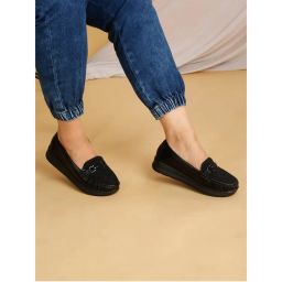 Flat n Heels Women Black Loafers-picture-26