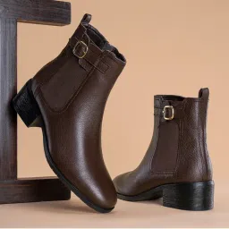Red Tape Women Solid Brown Casual Boots-picture-9