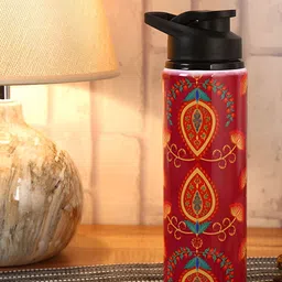 PENTADECO Red & Blue Single Aluminium Printed Single Wall Vacuum Water Bottle-image-38