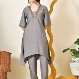 Myshka Thread Work Kurta with Dhoti Pant-image-61