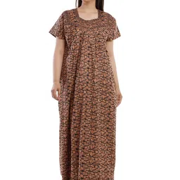 MAYA PRINT Printed Maxi Nightdress-image-72