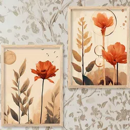 Floral Wall Art With Frame Home Decor Wall Painting For Living Room Office Bedroom-image-23