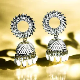 M55 Dome Gold-Plated Cubic Zirconia Studded & Beaded Dome Shaped-image-12