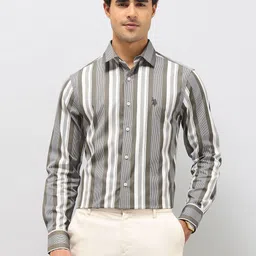 U.S. Polo Assn. Tailored Fit Striped Pure Cotton Casual Shirt-picture-2