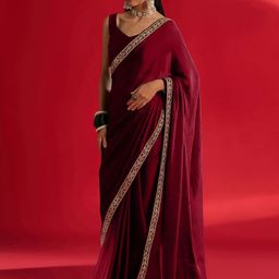 Mitera Embroidered Satin Saree-picture-40