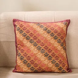 Fabindia Yellow & Orange Geometric Cotton Square Cushion Covers-14