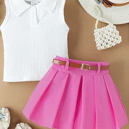 LULU & SKY Girls Striped Top with Skirt-image-82