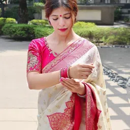 Visit Wear Woven Design Pure Silk Banarasi Saree-picture-33