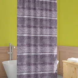 ArtzFolio Grey and White Geometric Printed Waterproof Shower Curtain-image-42