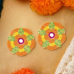 EVERSTYLISH Sanjoya Mirror & Resham Embroidered Earrings-image-78