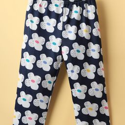 Kookie Kids Full Length Leggings Floral Print - Blue-image-112