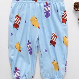 Kookie Kids Full Length Harem Pant Animals Print - Blue-picture-17