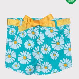 Nino Bambino 100% Organic Cotton Flower Printed Shorts - Aqua Sky-image-46