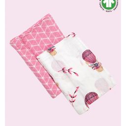 Theoni 100% Organic Cotton Muslin Printed Swaddles Set of 2 - Pink-image-43