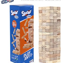 Skoodle Stackrr Classic Stacking Tumbling Tower Game Of Premium Beachwood Wooden Blocks - 54 Pieces-20