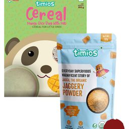 timios Instant & Healthy 100% Natural Mango Ragi & Rice Cereal With Milk Benefits- 300 g & timios 100% Organic Immunity Booster Jaggery Powder Pack of 2 - 100 g Each-7