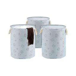 Aura Blue 3 Pieces Storage Basket Organisers-14