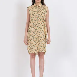 Kartikeya Jaipur Women Floral Print Cotton Shirt Dress-image-96
