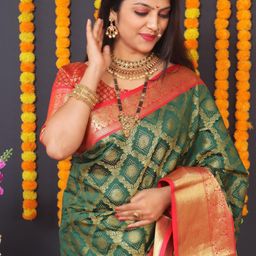 Royal Rajgharana Saree Ethnic Woven Design Zari Silk Cotton Kanjeevaram Sarees-image-66