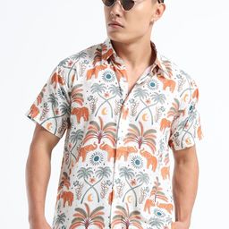THE BEETEL HOUSE Men Floral Printed Spread Collar Casual Shirt-picture-20