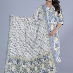 Gs Fashions Women Printed Regular Pure Cotton Kurta with Trousers & With Dupatta-picture-13