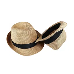 Infispace Men Beige Self Design Fedora Hat-56