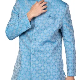 ANIL KUMAR AJIT KUMAR Printed Mandarin-Collared Sherwani Set image 4