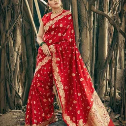 Shriyangan Ethnic Motifs Woven Design Pure Silk Kanjeevaram Saree-image-24