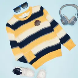 Pantaloons Junior Boys Striped Pullover-image-60