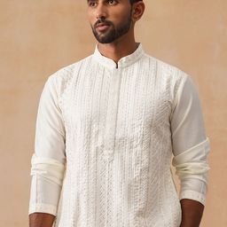 Jompers Geometric Embroidered Chikankari Straight Kurta-image-99
