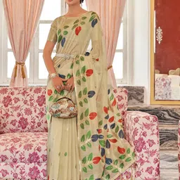 SWORNOF Floral Zari Pure Cotton Saree-image-35