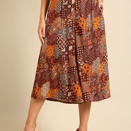 De Moza Women Printed Pleated Culottes Trousers-picture-5