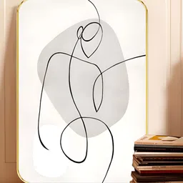 SAF White & Grey Minimalist Line Art Wall Art-image-74