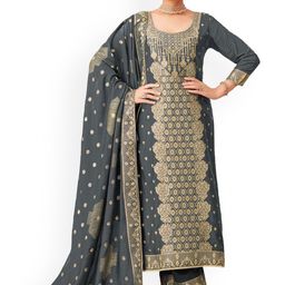 DRAVINAM Trends Ethnic Motifs Woven Design Unstitched Dress Material-image-46