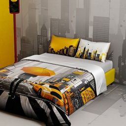 QuirkLoom Yellow & Grey Geometric Other 4 Piece King Regular Bedding Set"-34