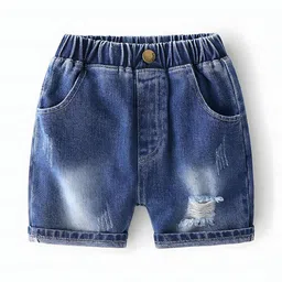 BAESD Unisex Kids Washed Denim Denim Shorts Technology-picture-1