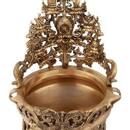 Exotic India Gold-Toned Tibetan Buddhist Ashtamangala Urli Showpiece-image-63
