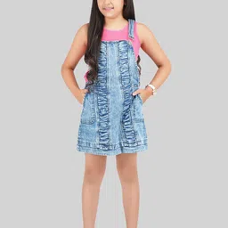 BEING NAUGHTY Girls Short Dungaree With T-Shirt-image-44