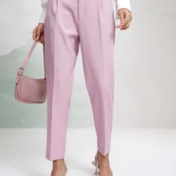 CHIC BY TOKYO TALKIES Women Solid Regular Fit Mid-Rise Trousers-image-94