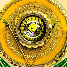 ME & YOU Yellow Wedding Haldi and Mehendi Thali Set with 4 Cones-69