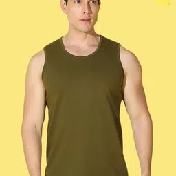 WOOSTRO Pack Of 2 Printed Gym Vests VWS26(HARD YELLOW)(PLAIN OLIVE)-image-62