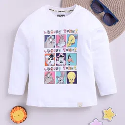 Happy Faces Boys Looney Tunes Printed Pure Cotton T-shirt-image-73