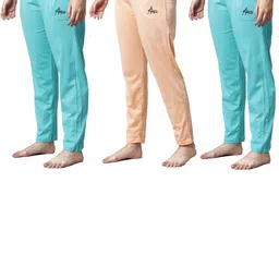 Pack of 3 Women Cotton Regular Fit Pyjama with Side Pockets-image-113
