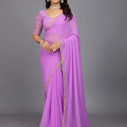 Rhey Women Embroidered Lace Border Saree-image-36