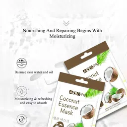 Adbeni Set Of 3 Coconut Essence Sheet Mask - 28ml Each image 4