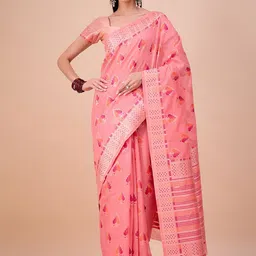 House of Pataudi Women Woven Design Zari Banarasi Saree-image-49
