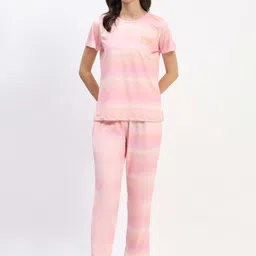 MADAME M SECRET Women Round Neck Striped Night suit-image-35