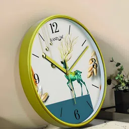 RANDOM Green & Blue Printed Contemporary Wall Clock-23
